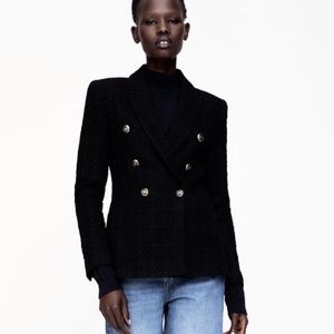 Zara textured tailored blazer